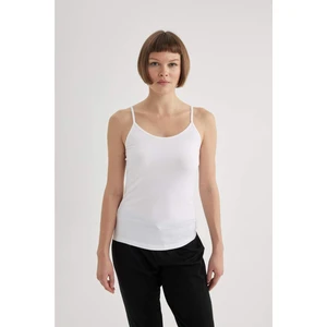 Pamuklu İnce Askılı Beyaz İç Atlet-Fall in Love M6858AZ24SP