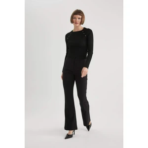 Flare Fit Gabardin Kışlık Pantolon İspanyol Paça Yüksek Bel B7574AX23WN