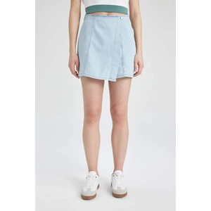 Yüksek Bel Mini Jean Şort Etek B8292AX24SM