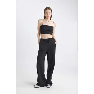 Coool Wide Leg Beli Lastikli Bağcıklı Cepli Bol Paça Basic Düz Eşofman Altı B3345AX24SP