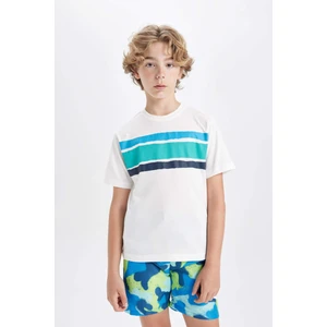 Erkek Çocuk Bisiklet Yaka Baskılı Kısa Kollu Tişört C3302A824SM