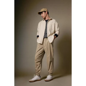 Jogger Gabardin Pantolon Regular Beli Bağcıklı Cepli Lastikli Paça B7493AX24SP