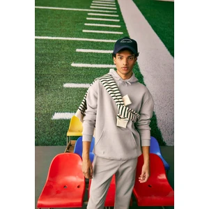 Regular Fit Kapüşonlu Kanguru Cepli İçi Yumuşak Tüylü Basic Düz Sweatshirt X8283AZ23AU