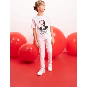 Erkek Çocuk Straight Fit Düz Paça Beyaz Jean Basic Pantolon B5616A824SM