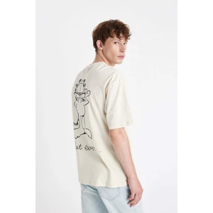 Garfield Boxy Fit Bisiklet Yaka Sırt Baskılı Kısa Kollu Tişört C3854AX24HS