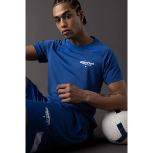DeFactoFit Slim Fit Dar Kesim Bisiklet Yaka Baskılı Kısa Kollu Sporcu Tişört B5019AX24SP