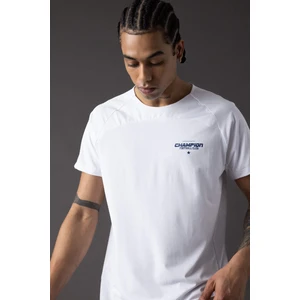 DeFactoFit Slim Fit Dar Kesim Bisiklet Yaka Baskılı Kısa Kollu Sporcu Tişört B5019AX24SP