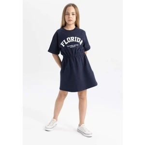 Kız Çocuk Baskılı Kısa Kollu Sweat Elbise B4475A824SM