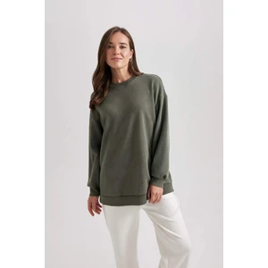 Regular Fit Bisiklet Yaka Basic Düz Sweatshirt Tunik B5244AX23AU