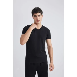 Slim Fit Dar Kesim V Yaka Kısa Kollu Üst L4884AZ24SM