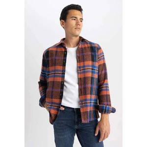 Regular Fit Polo Yaka Kareli Oduncu Uzun Kollu Gömlek A7070AX23AU