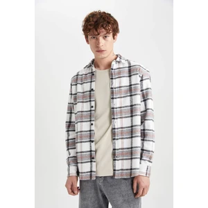 Regular Fit Polo Yaka Kareli Oduncu Flanel Uzun Kollu Gömlek S9275AZ23AU