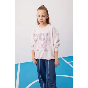 Kız Çocuk NBA Chicago Bulls Oversize Geniş Kalıp Bisiklet Yaka Sweatshirt C0802A824SP