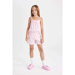 Kız Çocuk Pijama Takımı Çizgili Askılı Üst Şort D2079A824SM