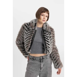 Regular Fit Suni Kürk Ceket Mont C3671AX23CW