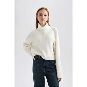 Oversize Geniş Kalıp Balıkçı Yaka Triko Kazak L0986AZ23CW