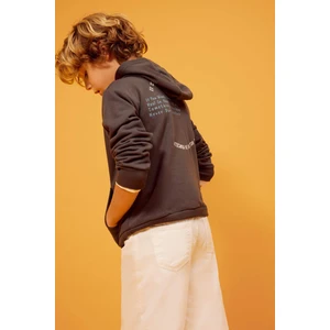 Erkek Çocuk Sırt Baskılı Kapüşonlu Sweatshirt B5487A823WN