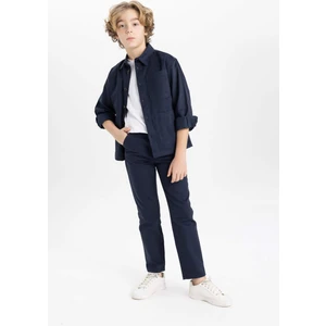 Erkek Çocuk Standart Paça Keten Görünümlü Pantolon B6707A824SP
