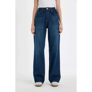 Straight Wide Yüksek Bel Uzun Jean Yıkamalı Pantolon D4312AX24AU