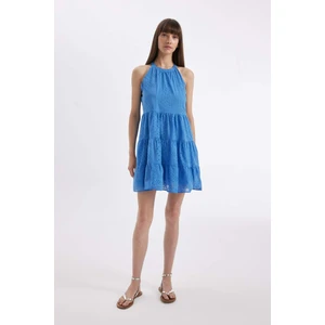 A Kesim Halter Yaka Brode Kolsuz Mini Elbise D4400AX24HS