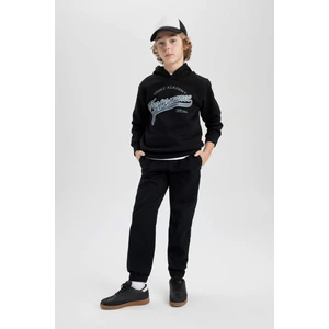 Erkek Çocuk Beli Bağcıklı Cepli Lastikli Paça Jogger Basic Düz Pantolon B6713A824SM