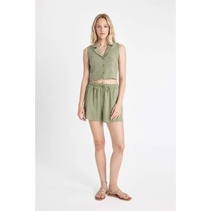 Regular Fit Normal Bel Keten Karışımlı Şort D0967AX24HS