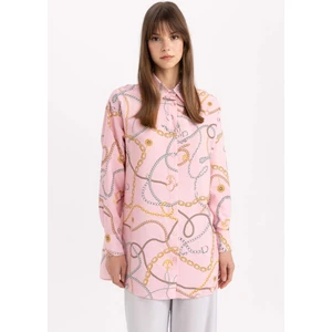 Relax Fit Desenli Uzun Kollu Gömlek Tunik C5625AX24SP