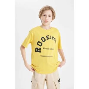 Erkek Çocuk Bisiklet Yaka Yazı Baskılı Kısa Kollu Okul Tişörtü C7206A824AU