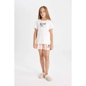 Kız Çocuk Disney Mickey & Minnie Pijama Takımı Kısa Kollu Üst Şort D2070A824SM