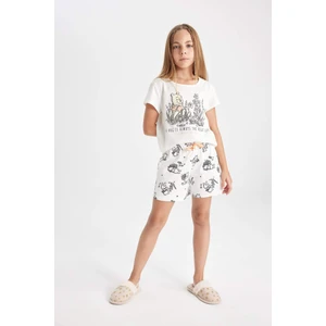 Kız Çocuk Pijama Takım Disney Winnie The Pooh Kısa Kollu Üst Beli Lastikli Şort Alt D2069A824SM