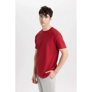 Regular Fit Pijama Takımı Basic Düz Kısa Kollu Üst Beli Lastikli Uzun Alt B7277AX24SP