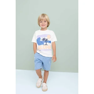 Erkek Bebek Etiket Baskılı Jean Şort C2305A524SM