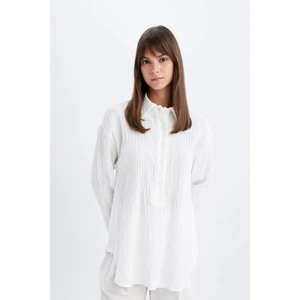 Relax Fit Müslin Uzun Kollu Gömlek Tunik D2256AX24SM