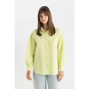 Relax Fit Flamlı Pamuk Uzun Kollu Gömlek Tunik C8853AX24SM