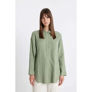 Relax Fit Müslin Uzun Kollu Gömlek Tunik D2256AX24SM