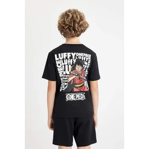 Erkek Çocuk One Piece Bisiklet Yaka Kısa Kollu Tişört