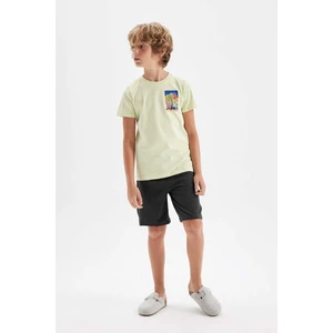 Erkek Çocuk Pijama Takım Baskılı Kısa Kollu Beli Lastikli Şort Alt D1212A824SM
