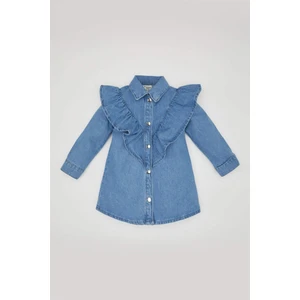 Kız Bebek Uzun Kollu Jean Elbise B8210A524SP