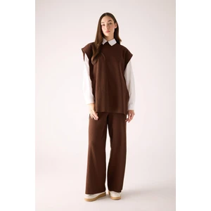 Relax Fit Triko Pantolon Beli Lastikli Basic Düz Geniş Paça Y1325AZ23AU