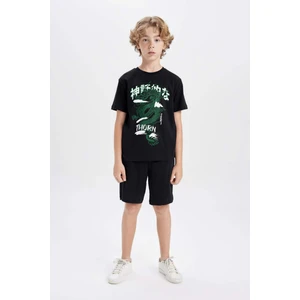 Erkek Çocuk 2'li Takım Baskılı Kısa Kollu Tişört Şort C9854A824HS