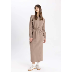 Regular Fit Uzun Kollu Maxi Elbise C5401AX24SP
