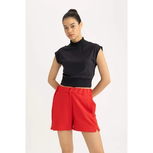 DeFactoFit Crop Dik Yaka Sporcu Kısa Kollu Ağır Kumaş Tişört B8966AX24SM