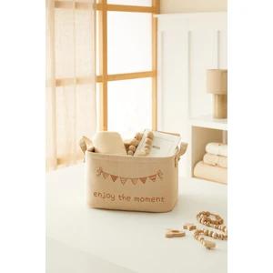 Ocean Home Textile Çocuk Odası Jüt Dokuma Kumaş Oyuncak Düzenleyici Saklama Sepeti 30x21x18 cm