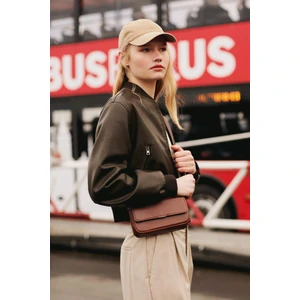 Kolej Yaka Çıtçıtlı Cepli Eskitme Suni Deri Bomber Ceket B8247AX24SP