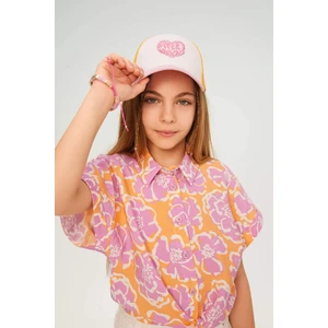 Kız Çocuk Nakışlı Gabardin Beyzbol Basketbol Şapkası B7583A824SM