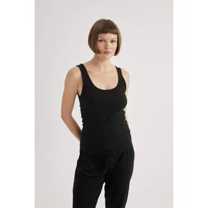 Regular Fit Pamuklu Basic Düz Siyah İç Atlet-Fall in Love R9041AZ24SP