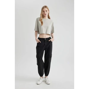 Coool Gabardin Jogger Pantolon Basic Düz Normal Bel Kargo Cepli B0454AX24SP