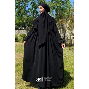 Asil Ferace Sufle Peçe Takım Siyah