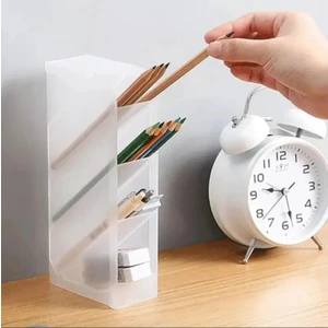 Plastik Kutu Masa Üstü Çekmece İçi Organizer 4 Gözlü Şeffaf 20,5x5 cm