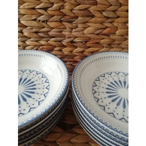 Porselen Dijital Model 19 cm 12 Adet Çukur Yemek Tabak
